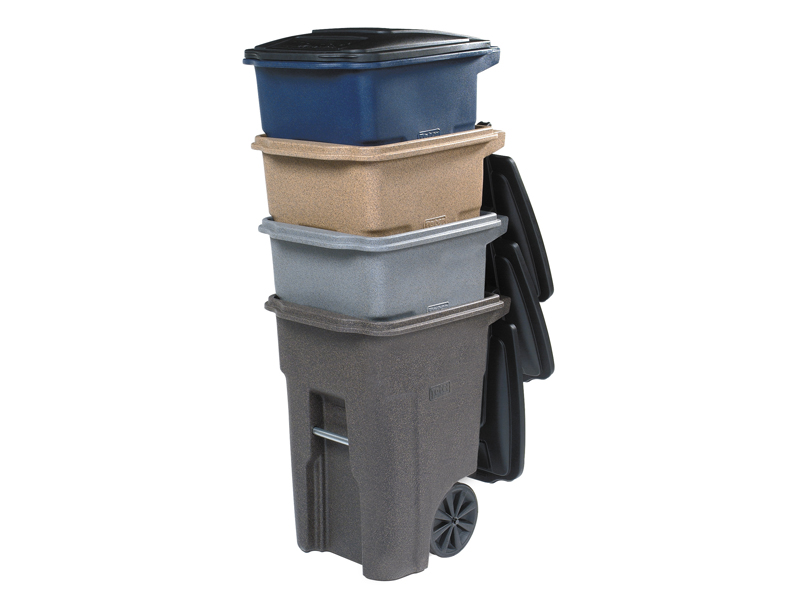 Rubbermaid 50 Gal. Black Wheeled Trash Can with Lid - Power