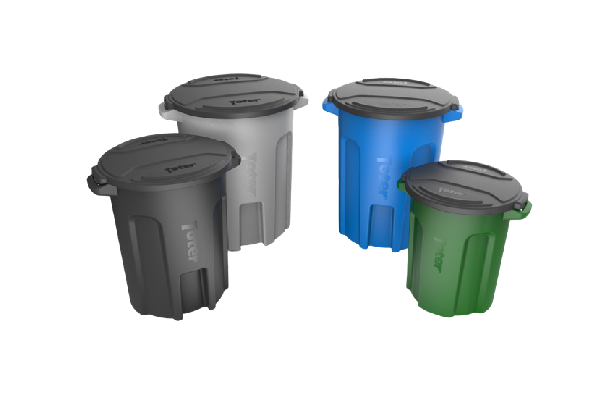 plastic trash barrels