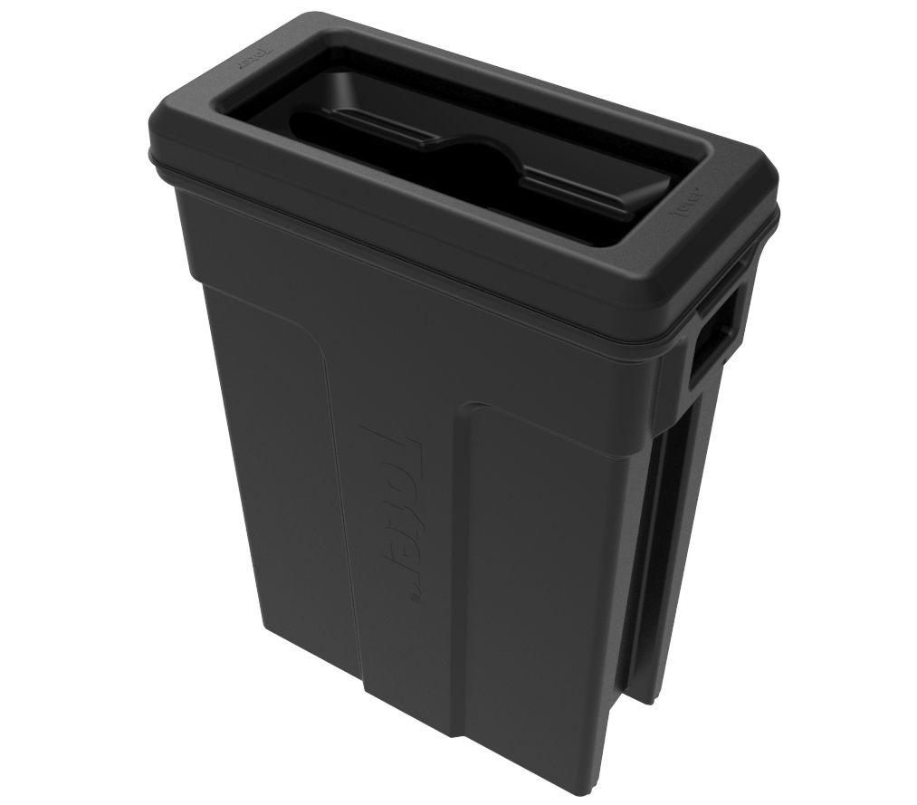 Slim 23 Gal. Black Plastic Trash Can With Handles