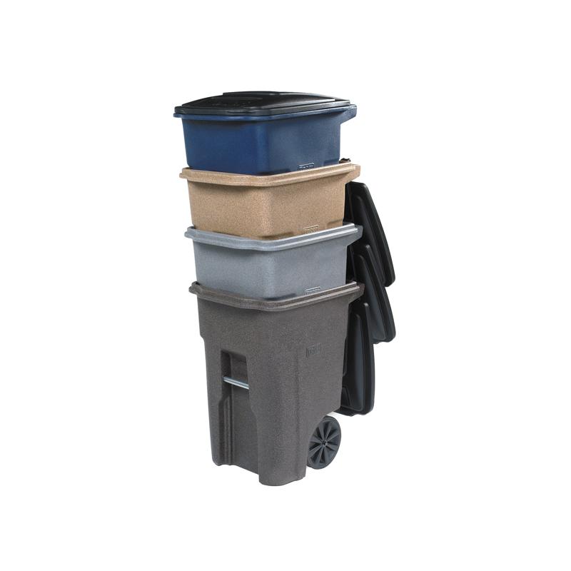 Toter 96-Gallon Greenstone Plastic Wheeled Trash Can with Lid